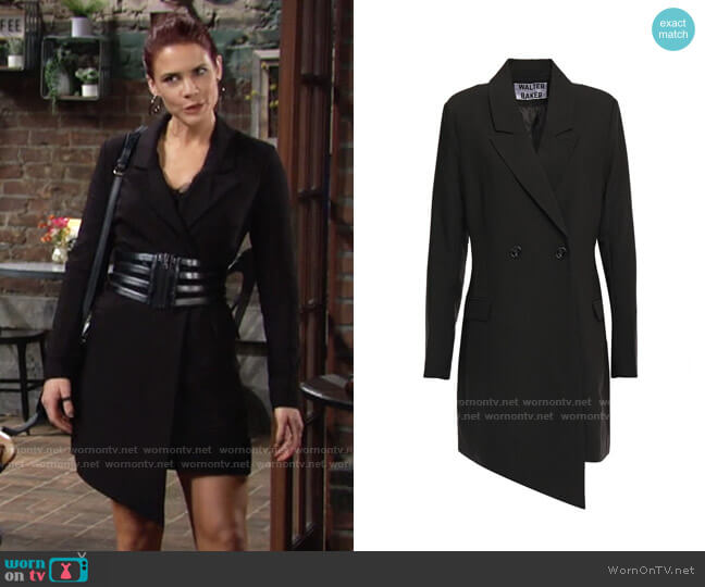Walter Baker Rona asymmetric twill mini dress worn by Sally Spectra (Courtney Hope) on The Young and the Restless