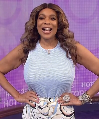 Wendy’s blue mesh bodysuit on The Wendy Williams Show