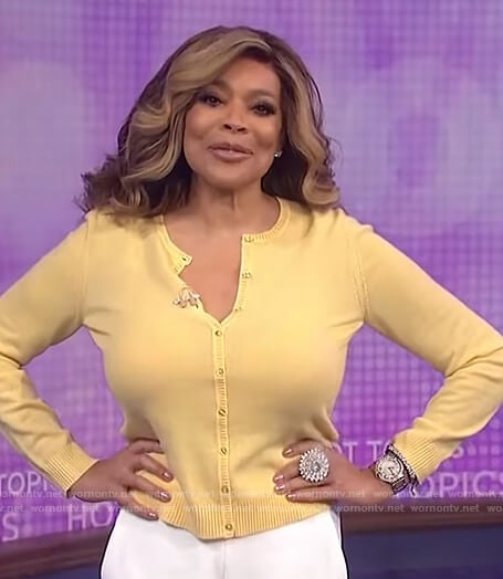 Wendy’s yellow cardigan on The Wendy Williams Show