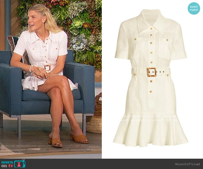 Zimmermann Poppy Belted Mini Dress worn by Amanda Kloots on The Talk