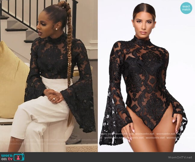Fashion Nova A Night Downtown Mesh Bodysuit worn by Candiace Dillard Bassett on The Real Housewives of Potomac