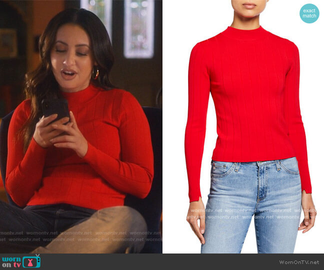 A.L.C. Koko Ribbed Crewneck Sweater worn by Ana Torres (Francia Raisa) on Grown-ish