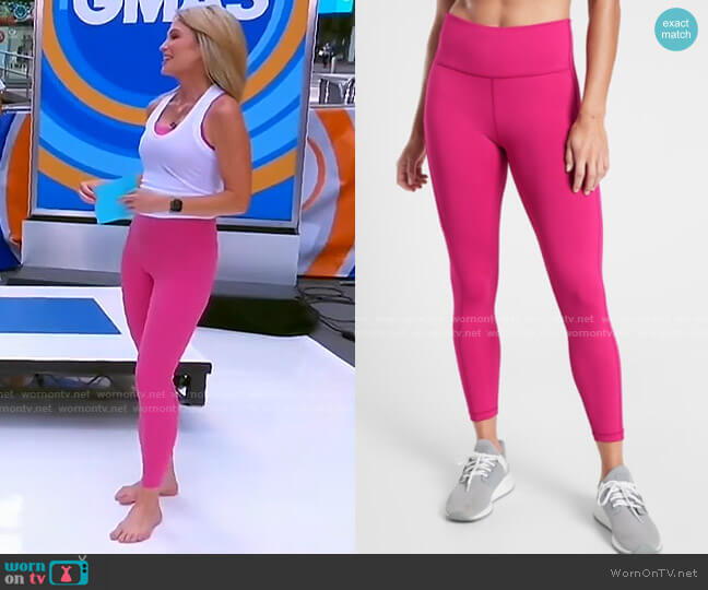 Athleta Salutation Stash Pocket II Leggings worn by Amy Robach on Good Morning America
