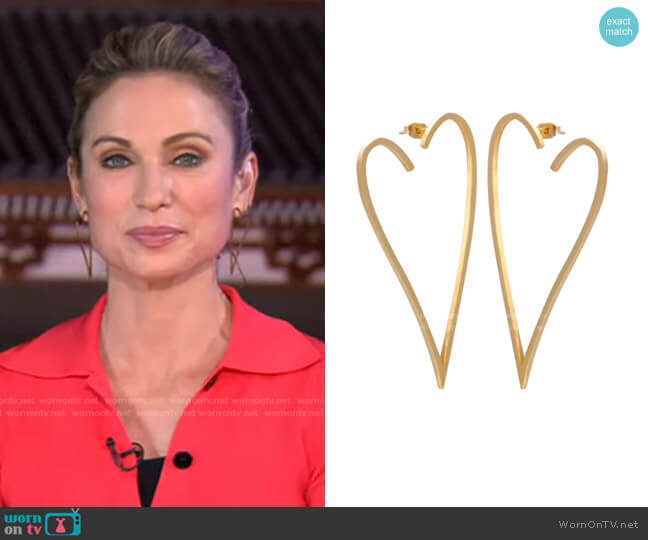 Accessory Concierge Heart Throb Earrings worn by Amy Robach on Good Morning America