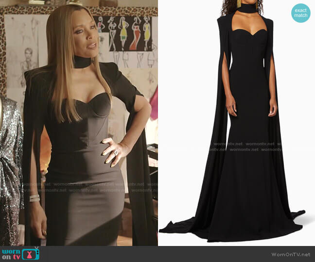 Alex Perry Bradford Gown worn by Dominique Deveraux (Michael Michele) on Dynasty