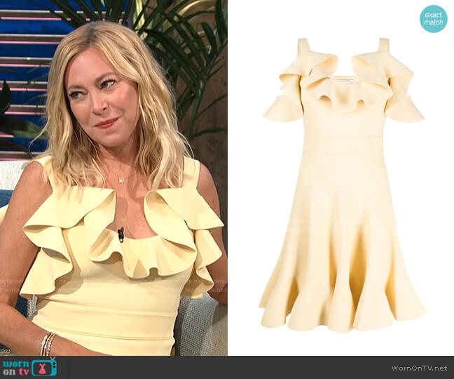 Alexander McQueen Cold-Shoulder Ruffle-Trim Minidress