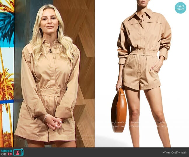 Alexis Leigh Cotton Romper worn by Morgan Stewart on E! News