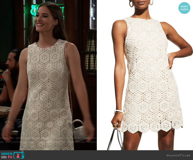 Alice + Olivia Clyde Crochet Shift Dress worn by Esme (Avery Kristen Pohl) on General Hospital