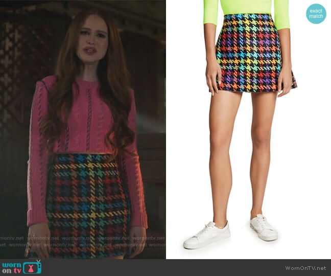 Alice + Olivia Darma Combo Crossover Skirt worn by Cheryl Blossom (Madelaine Petsch) on Riverdale