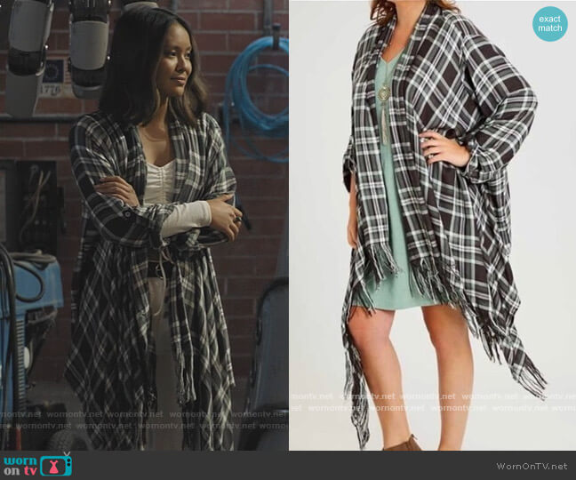 Altar'd State Plaid asymmetric Cardigan