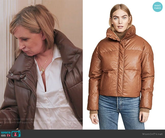 Camila Vegan Leather Puffer Jacket Apparis worn by Sonja Morgan on The Real Housewives of New York City