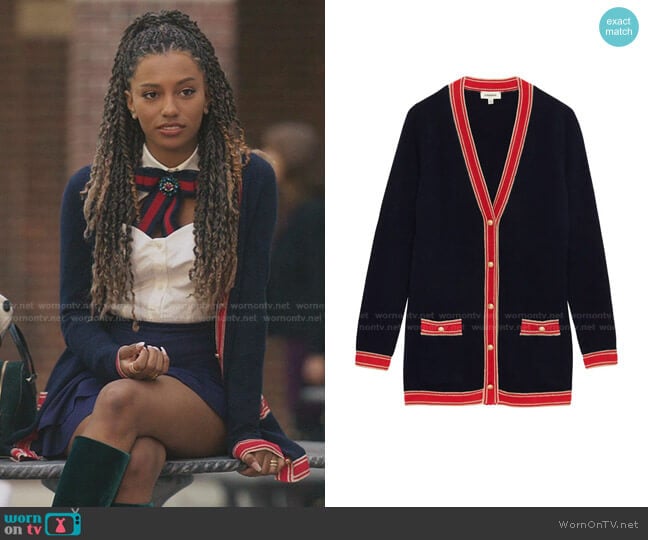 L'Agence Ariel Cardigan worn by Monet de Haan (Savannah Lee Smith) on Gossip Girl