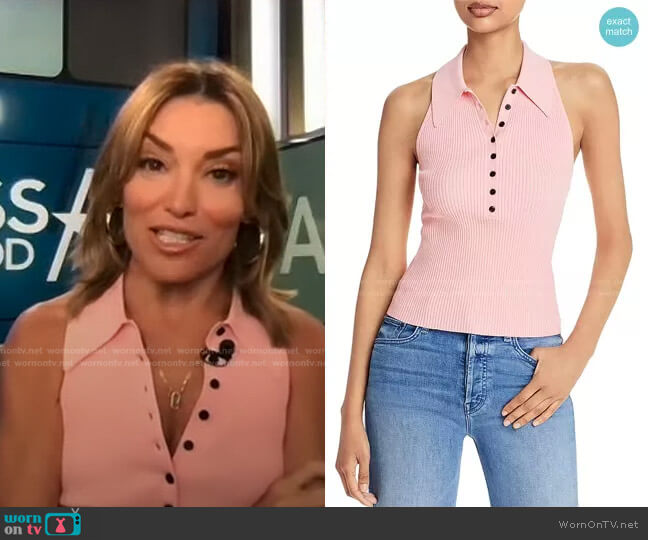 A.L.C. Asher Ribbed Top worn by Kit Hoover on Access Hollywood