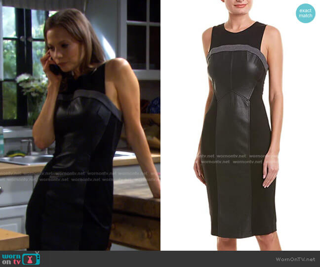 Bcbgmaxazria Faux Leather-Trimmed Dress worn by Ava Vitali (Tamara Braun ) on Days of our Lives