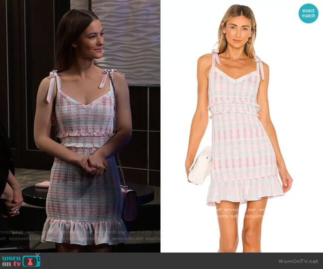 BCBGeneration Smocked Mini Dress worn by Esme (Avery Kristen Pohl) on General Hospital