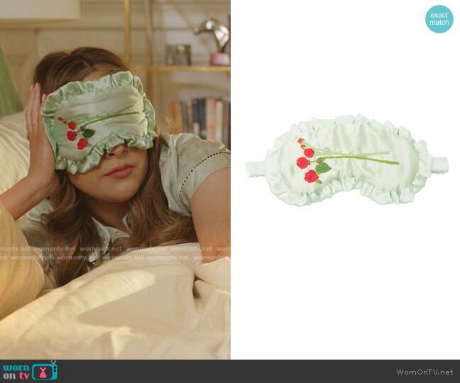 Bernadette Rose-Embroidered Silk Eye Mask worn by Fallon Carrington (Elizabeth Gillies) on Dynasty