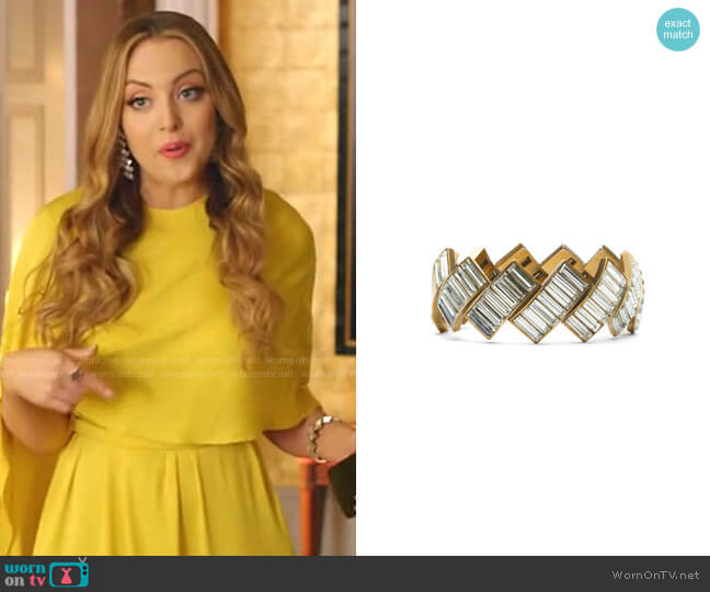 Balenciaga Evening Crystal-Embellished Bracelet worn by Fallon Carrington (Elizabeth Gillies) on Dynasty