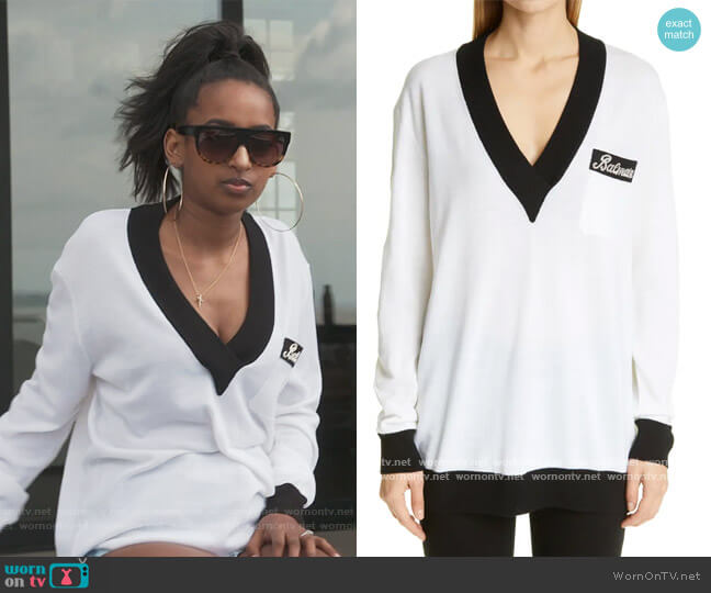 Balmain Logo Embroidered Merino Wool Sweater