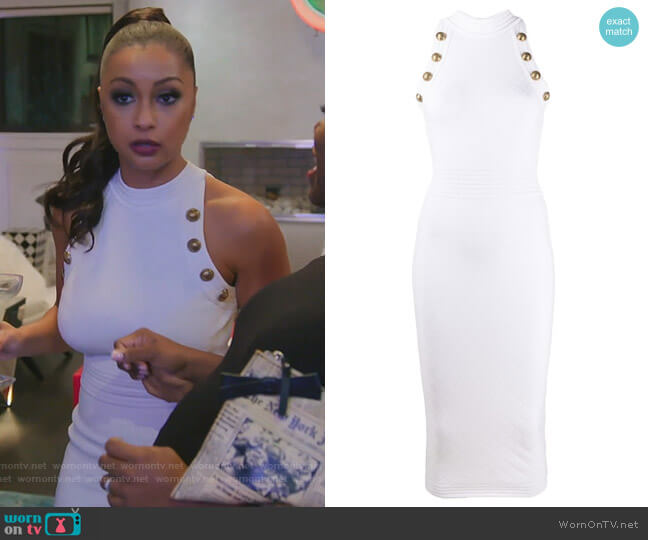 Balmain Sleeveless Knit Dress worn by Ebony K. Williams on The Real Housewives of New York City