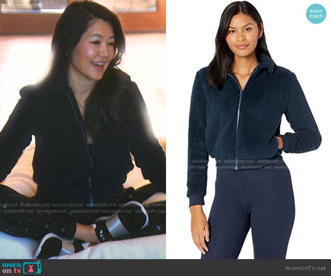 Beyond Yoga All Time Bomber Jacket worn by Crystal Kung Minkoff on The Real Housewives of Beverly Hills