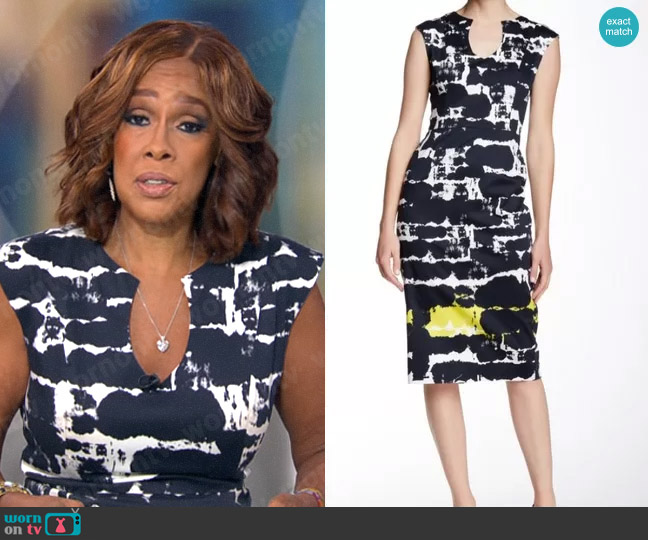 Black Halo Jazelle Dress worn by Gayle King on CBS Mornings