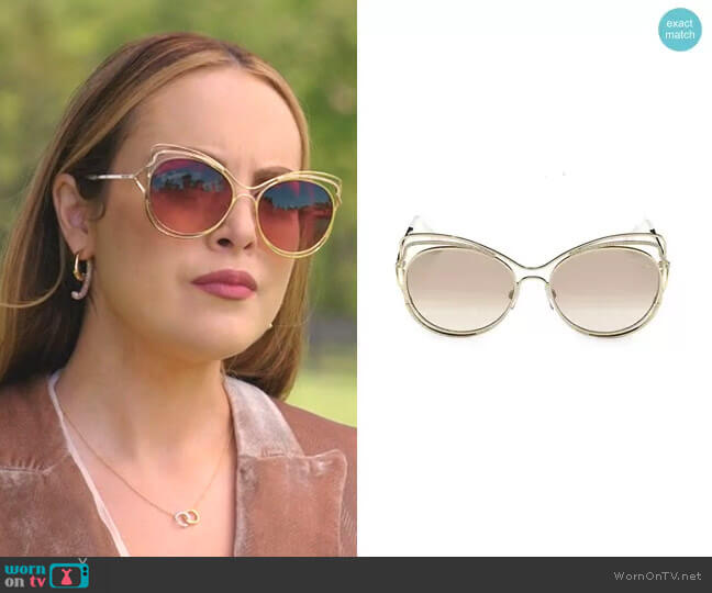 Roberto Cavalli Cat Eye Sunglasses worn by Fallon Carrington (Elizabeth Gillies) on Dynasty