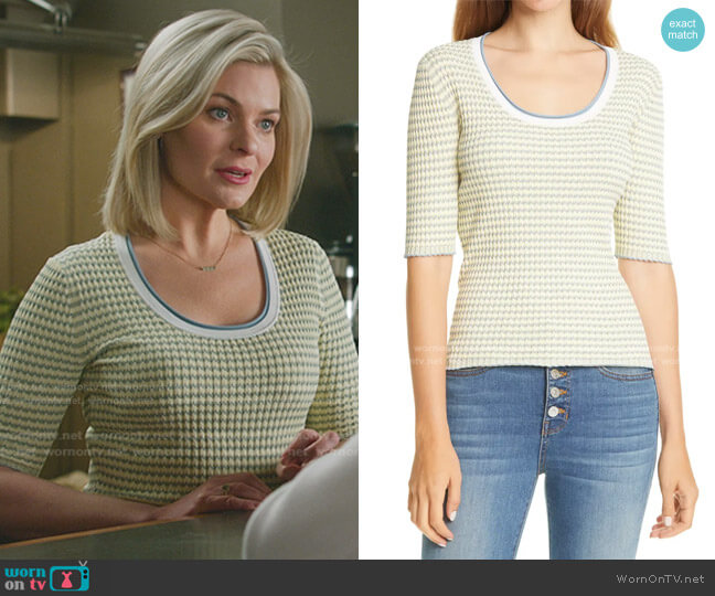 Veronica Beard Dany Rib Knit Top worn by Stephanie Borden (Kylee Evans) on Good Witch
