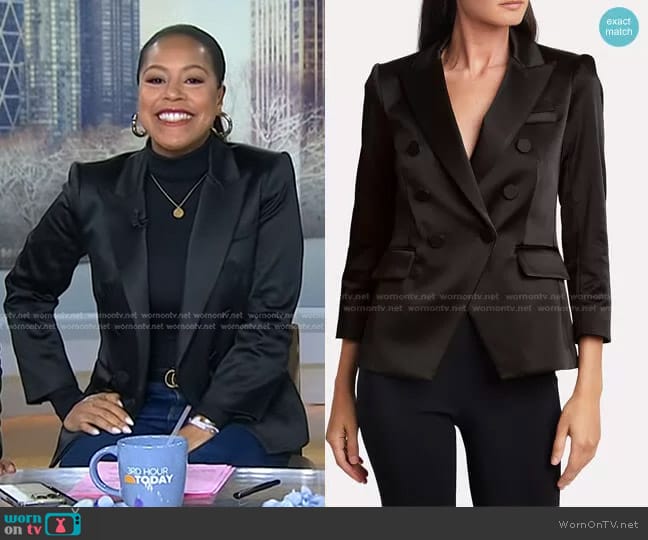 Veronica Beard Dickey Double Breasted Blazer worn by Sheinelle Jones on Today