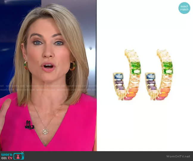 Ragen Emerald Rainbow Hoops worn by Amy Robach on Good Morning America