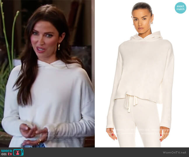 Enza Costa French Terry Cropped Hoodie worn by Kaitlyn Bristowe on The Bachelorette