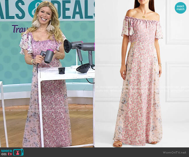 LoveShackFancy Evelyn Off-the-Shoulder Maxi Dress worn by Jill Martin on Today