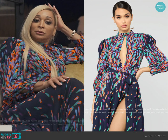 Fashion Nova Wings Of A Feather Maxi Dress worn by Karen Huger on The Real Housewives of Potomac