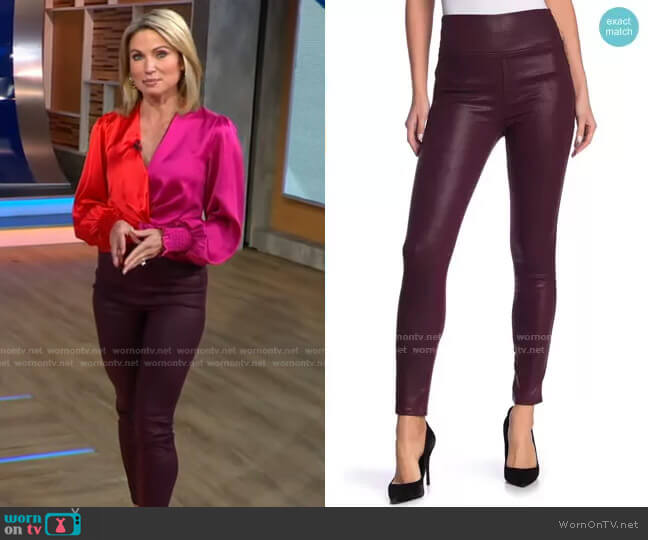 Level 99 Faux Leather Pants worn by Amy Robach on Good Morning America