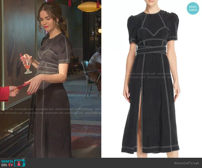 Alice McCall Hachi Midi Dress worn by Callie Foster (Maia Mitchell) on Good Trouble