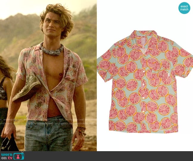 Head High Surf Club Grapefruit Party Button Up worn by John B (Chase Stokes) on Outer Banks