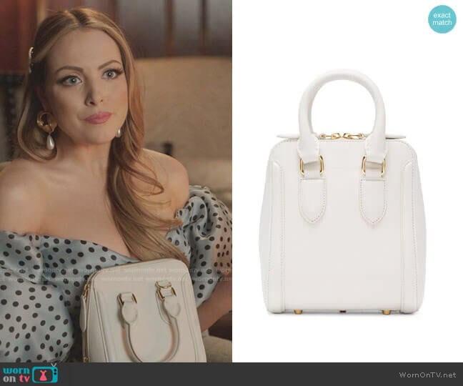 Alexander McQueen Heroine Tote worn by Fallon Carrington (Elizabeth Gillies) on Dynasty