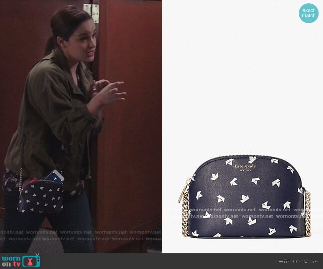 Kate Spade Spencer Paper Boats Dome Crossbody Bag worn by Amy Santiago (Melissa Fumero) on Brooklyn Nine-Nine