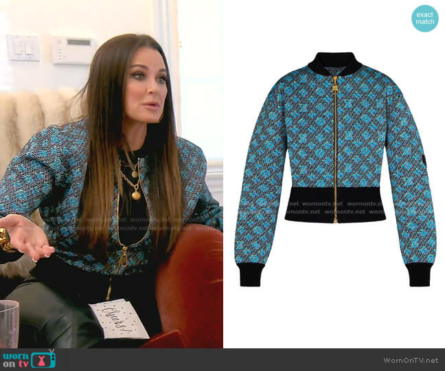 Louis Vuitton LV Pop Cardigan worn by Kyle Richards on The Real Housewives of Beverly Hills