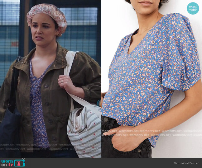 Madewell Cassidy Puff Sleeve Top worn by Amy Santiago (Melissa Fumero) on Brooklyn Nine-Nine