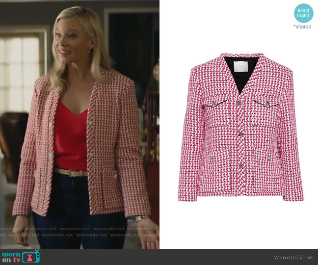 Maje Vyza cotton-blend tweed jacket worn by Barbara Whitmore (Amy Smart) on Stargirl