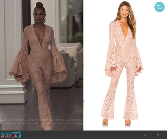 Michael Costello x REVOLVE Beauty Jumpsuit worn by Candiace Dillard Bassett on The Real Housewives of Potomac