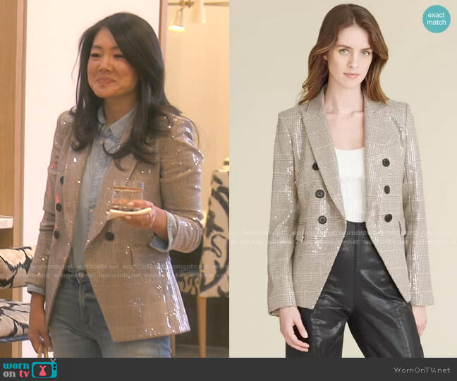 Veronica Beard Miller Sequin Dickey Jacket worn by Crystal Kung Minkoff on The Real Housewives of Beverly Hills