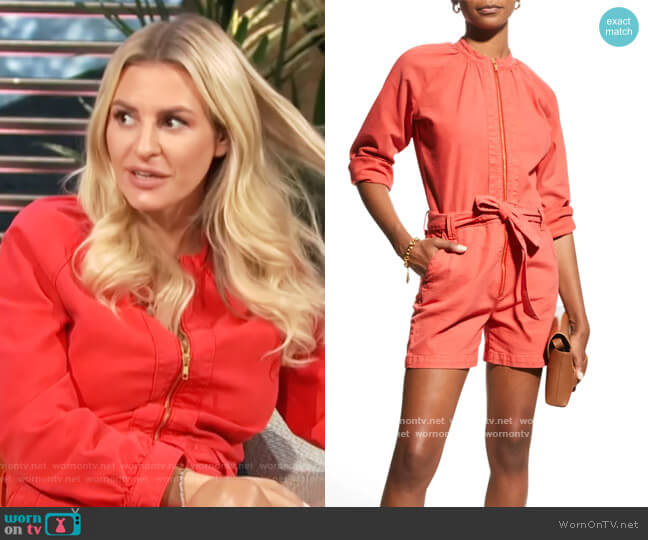 Mother The Gatherer Zip-Front Romper worn by Morgan Stewart on E! News