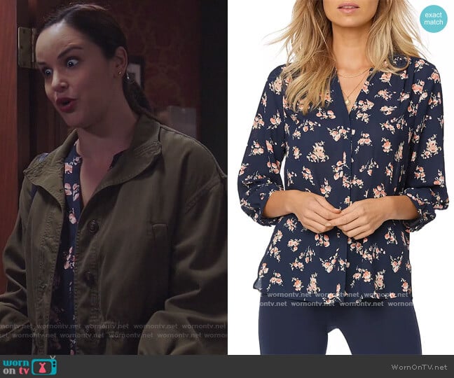 NYDJ Pintuck-Back Blouse in Brenda worn by Amy Santiago (Melissa Fumero) on Brooklyn Nine-Nine