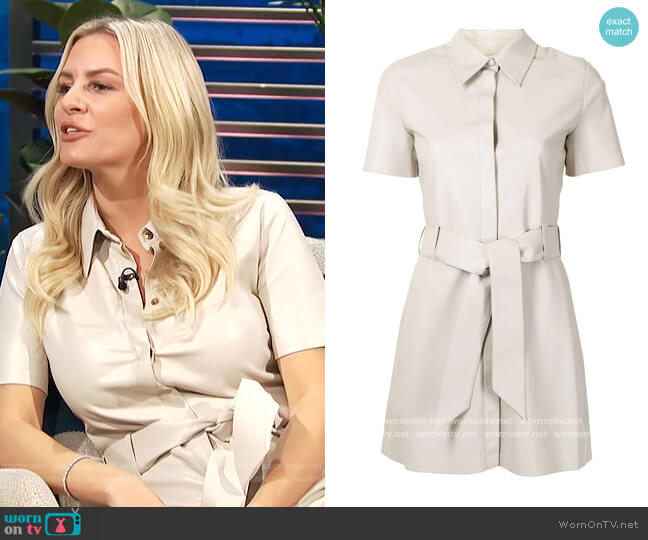 Nanushka Halli faux leather dress worn by Morgan Stewart on E! News