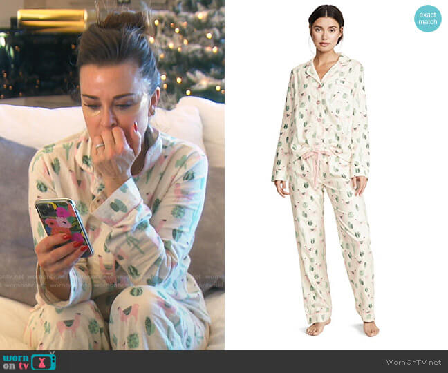 PJ Salvage Fit Flannel PJ Set worn by Kyle Richards on The Real Housewives of Beverly Hills