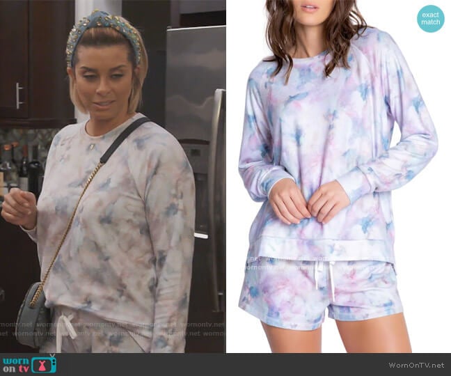 PJ Salvage Marble Print Jersey Sweatshirt worn by Robyn Dixon on The Real Housewives of Potomac