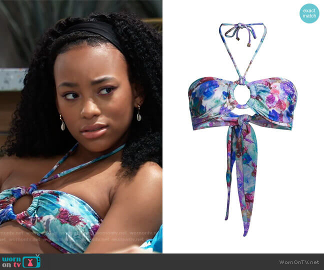 PatBO Blossom Bandeau Bikini Top worn by Trina (Sydney Mikayla) on General Hospital