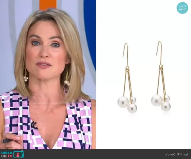 Accessory Concierge Pearl Drops worn by Amy Robach on Good Morning America