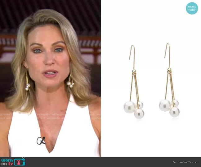 Accessory Concierge Pearl Drops worn by Amy Robach on Good Morning America